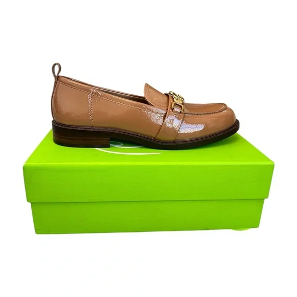SAM EDELMAN Christy Patent Leather Loafers Camel Gold Size Women 8.5 M $150 MSRP - Picture 7 of 16